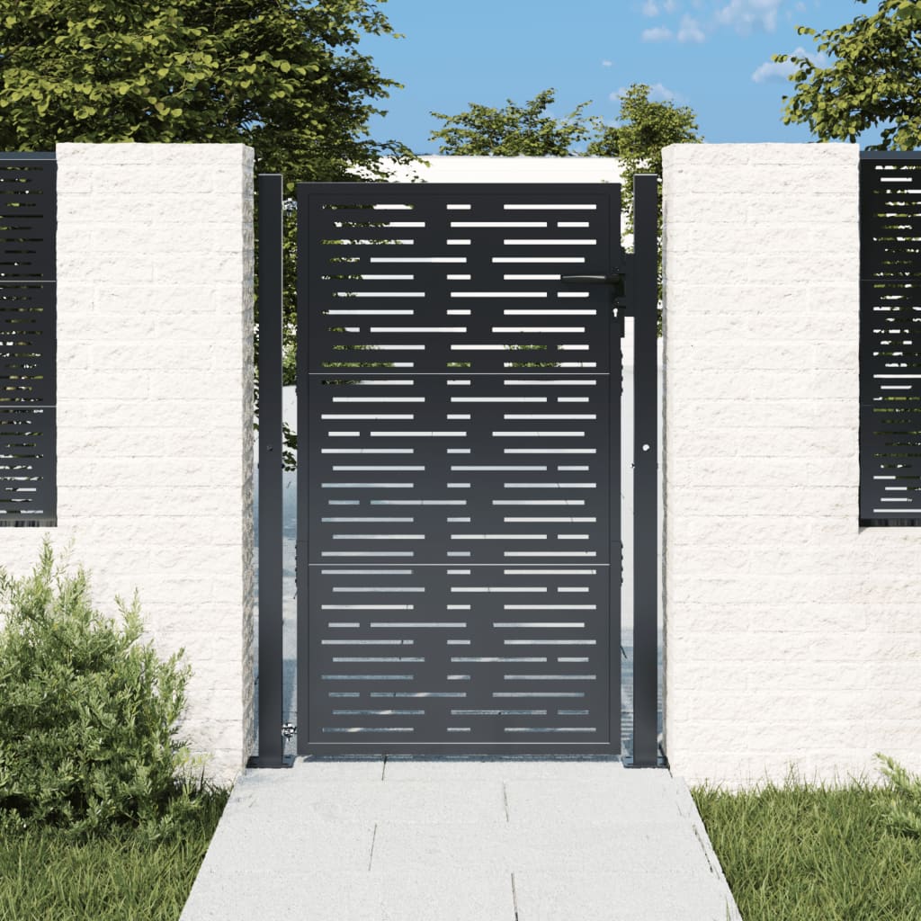 Vidaxl poort 100x150 cm met vierkant staal antracietkleurig