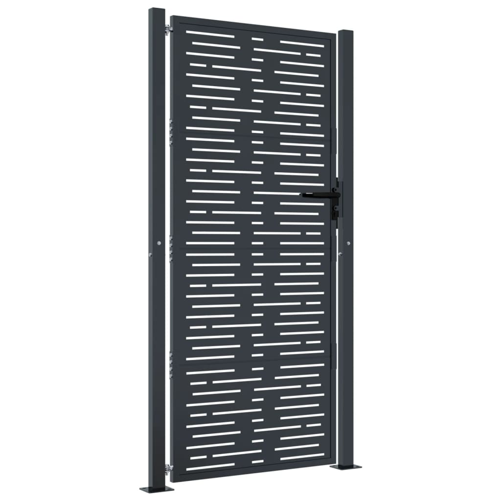 Vidaxl poort 100x175 cm met vierkant staal antracietkleurig