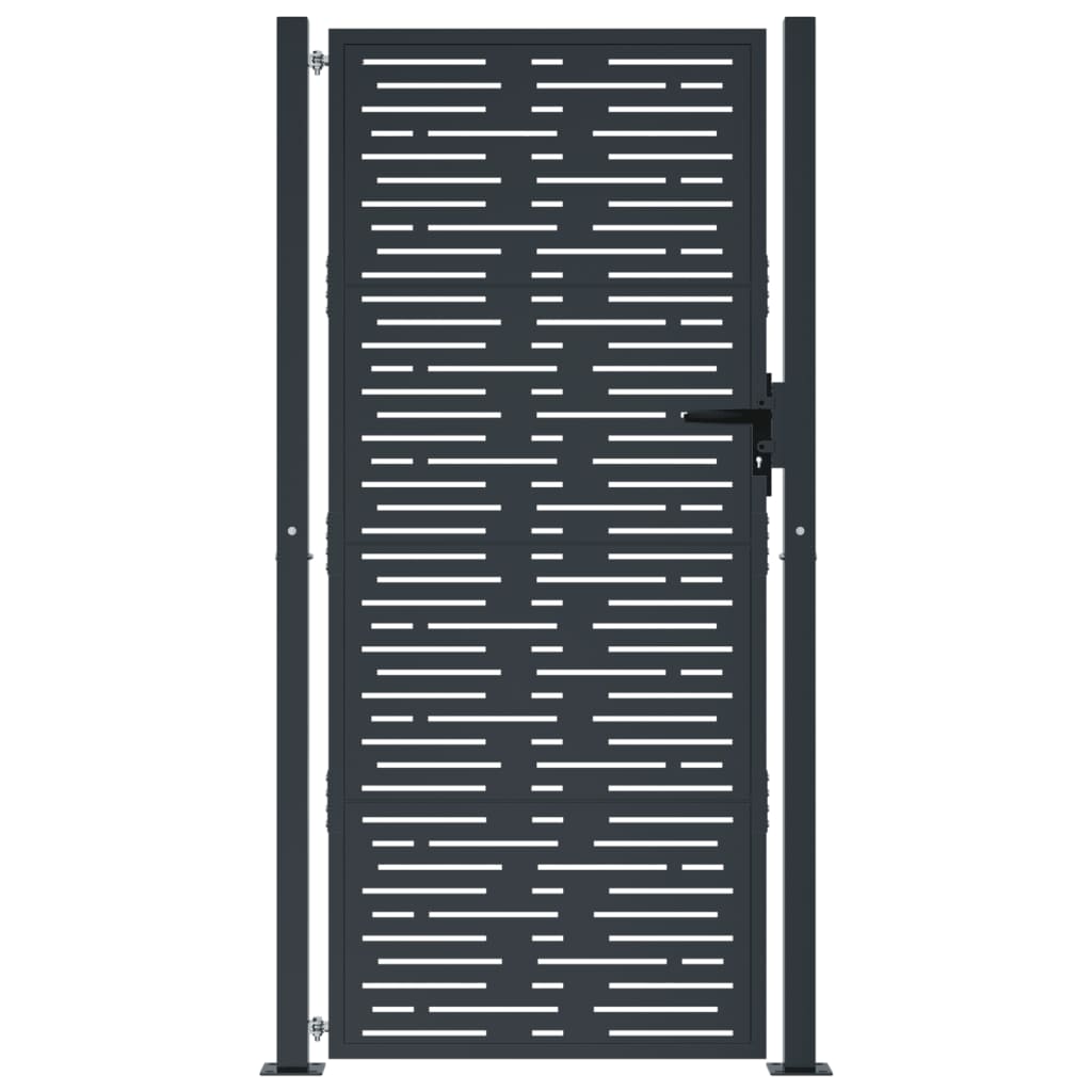 Vidaxl poort 100x175 cm met vierkant staal antracietkleurig