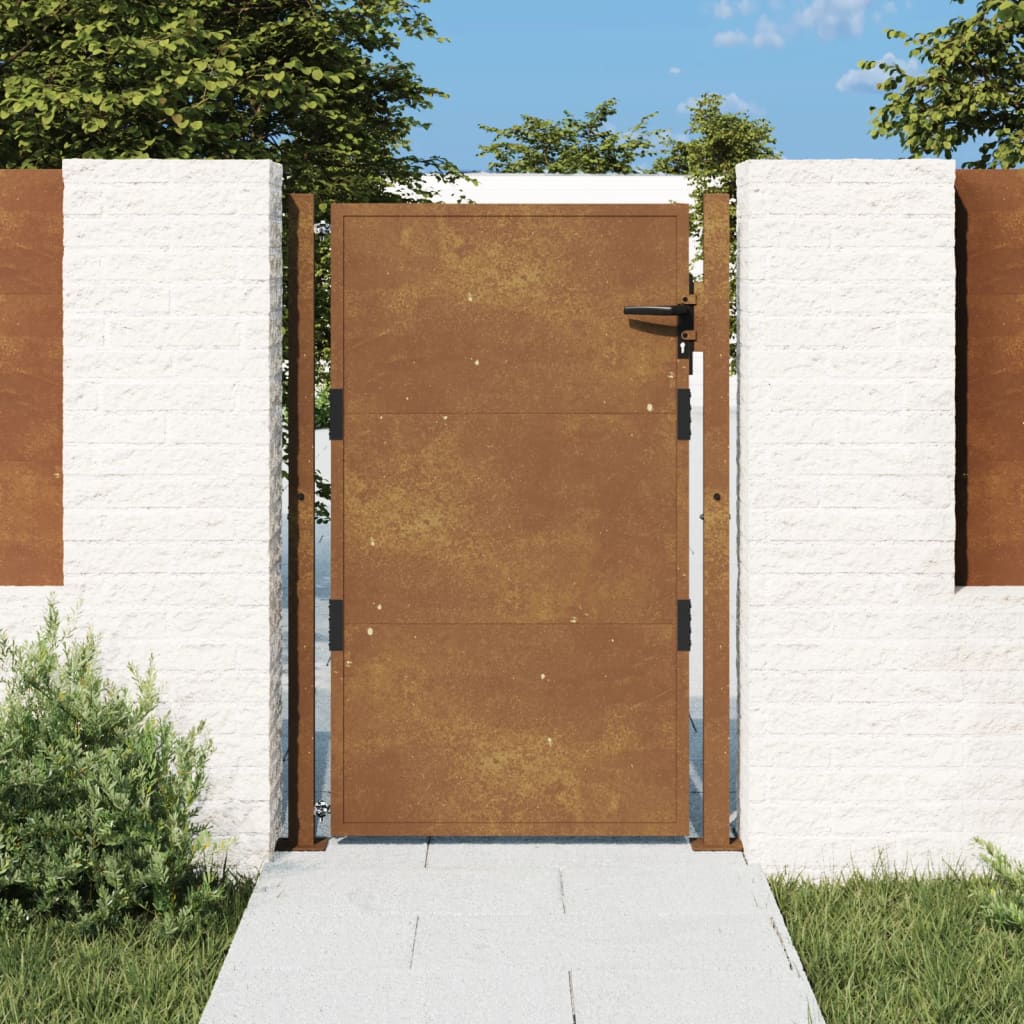 Vidaxl poort 100x150 cm cortenstaal