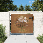 Vidaxl poort 85x100 cm boomontwerp cortenstaal