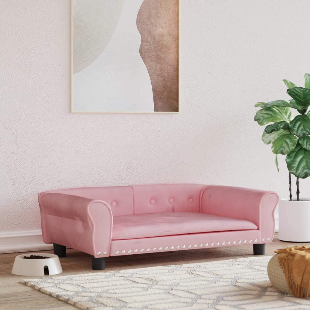 Vidaxl hondenmand 95x55x30 cm fluweel roze