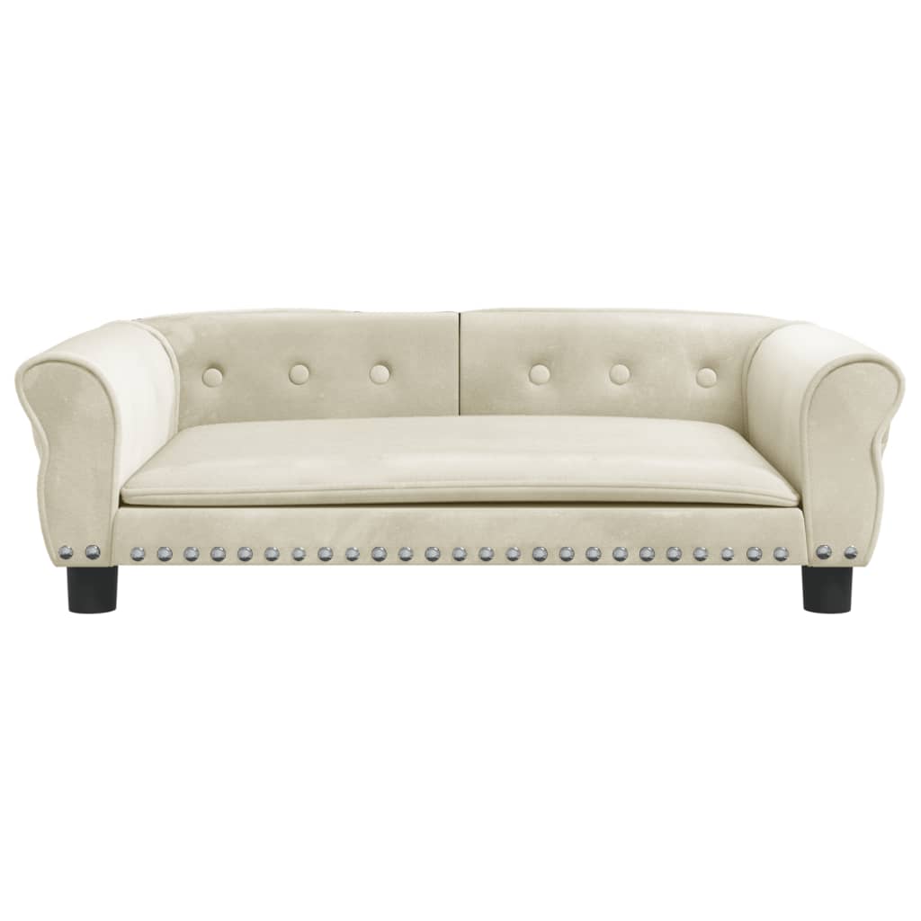 Vidaxl hondenmand 95x55x30 cm fluweel crèmekleurig