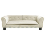 Vidaxl hondenmand 95x55x30 cm fluweel crèmekleurig