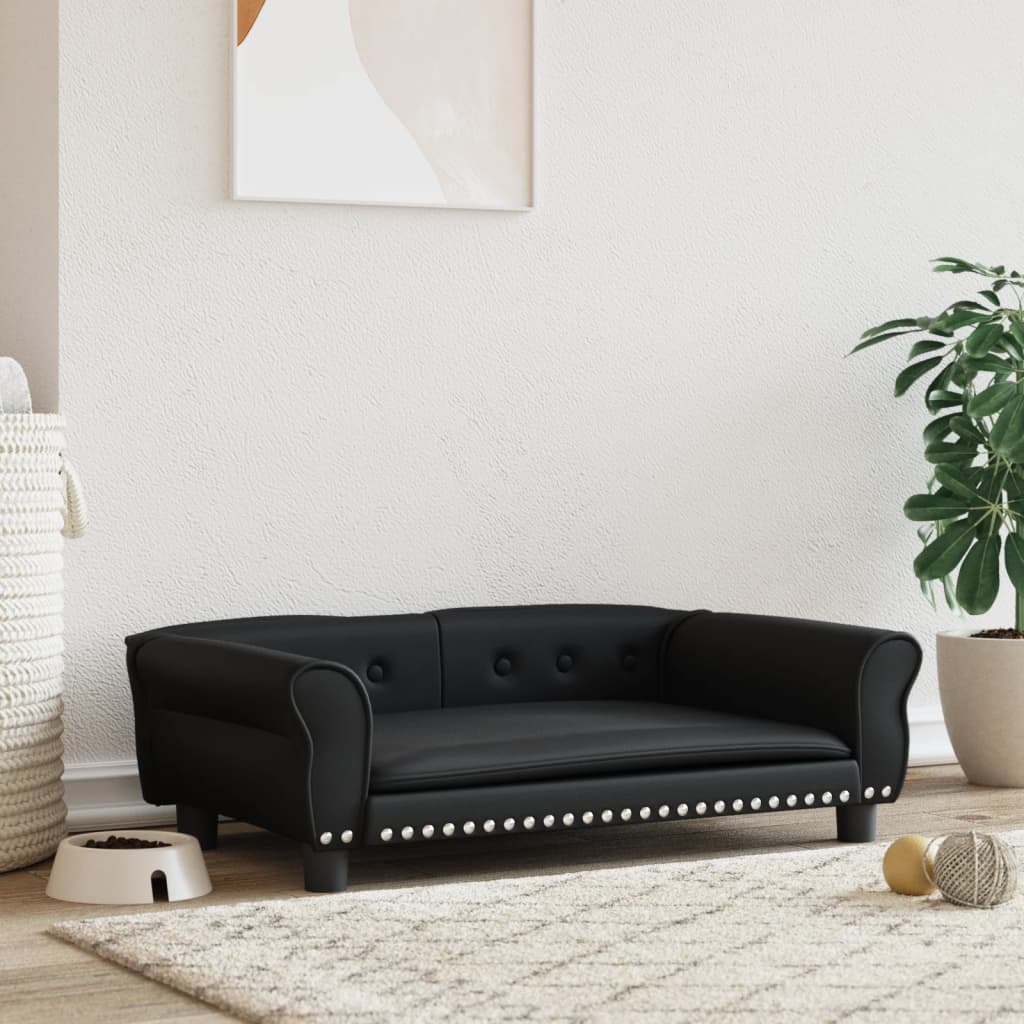 Vidaxl hondenmand 95x55x30 cm kunstleer zwart