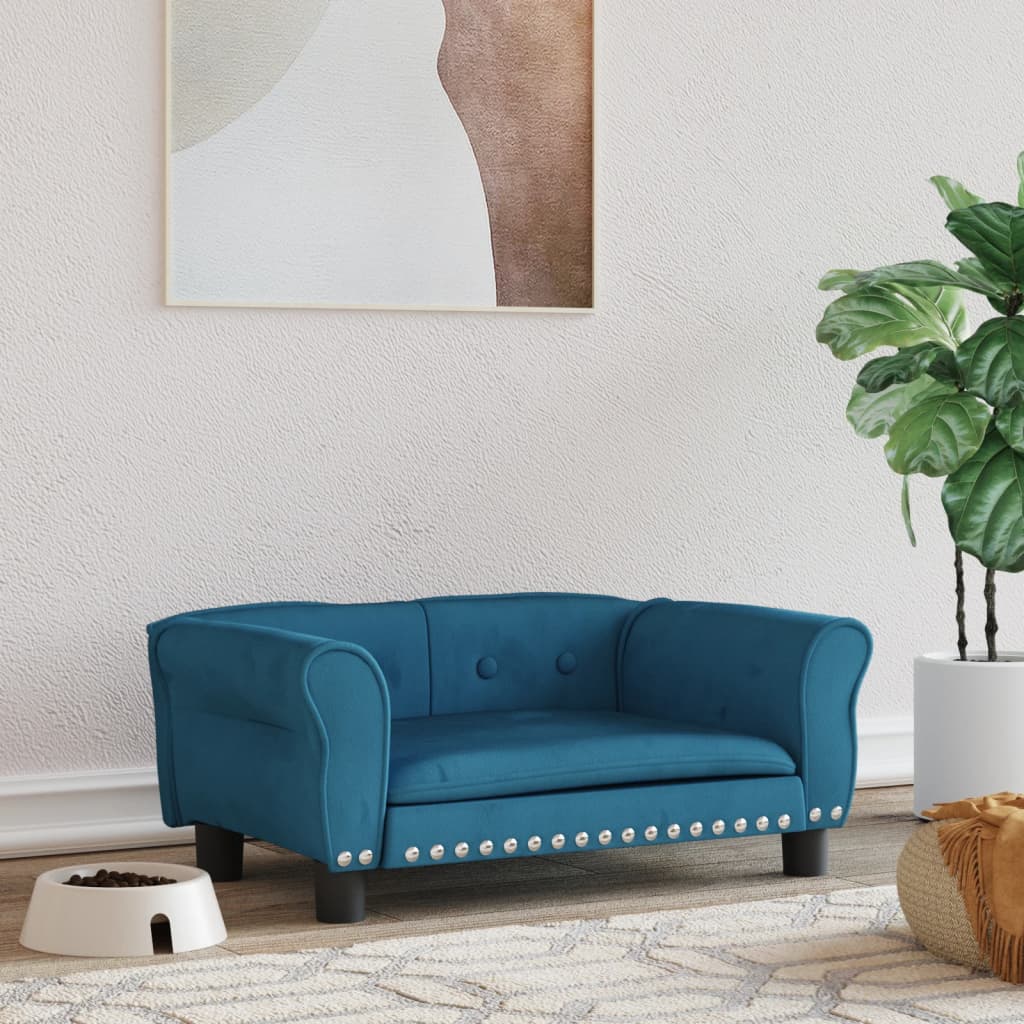 Vidaxl hondenmand 70x45x30 cm fluweel blauw