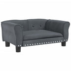 Vidaxl hondenmand 70x45x30 cm fluweel donkergrijs