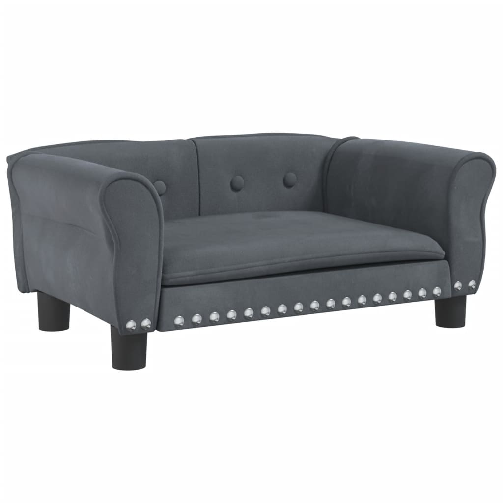 Vidaxl hondenmand 70x45x30 cm fluweel donkergrijs