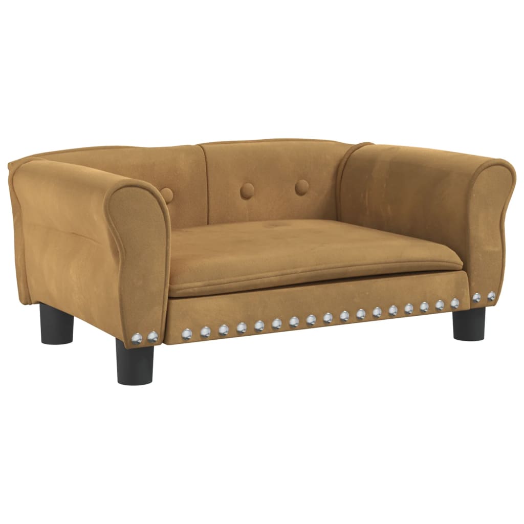 Vidaxl hondenmand 70x45x30 cm fluweel bruin