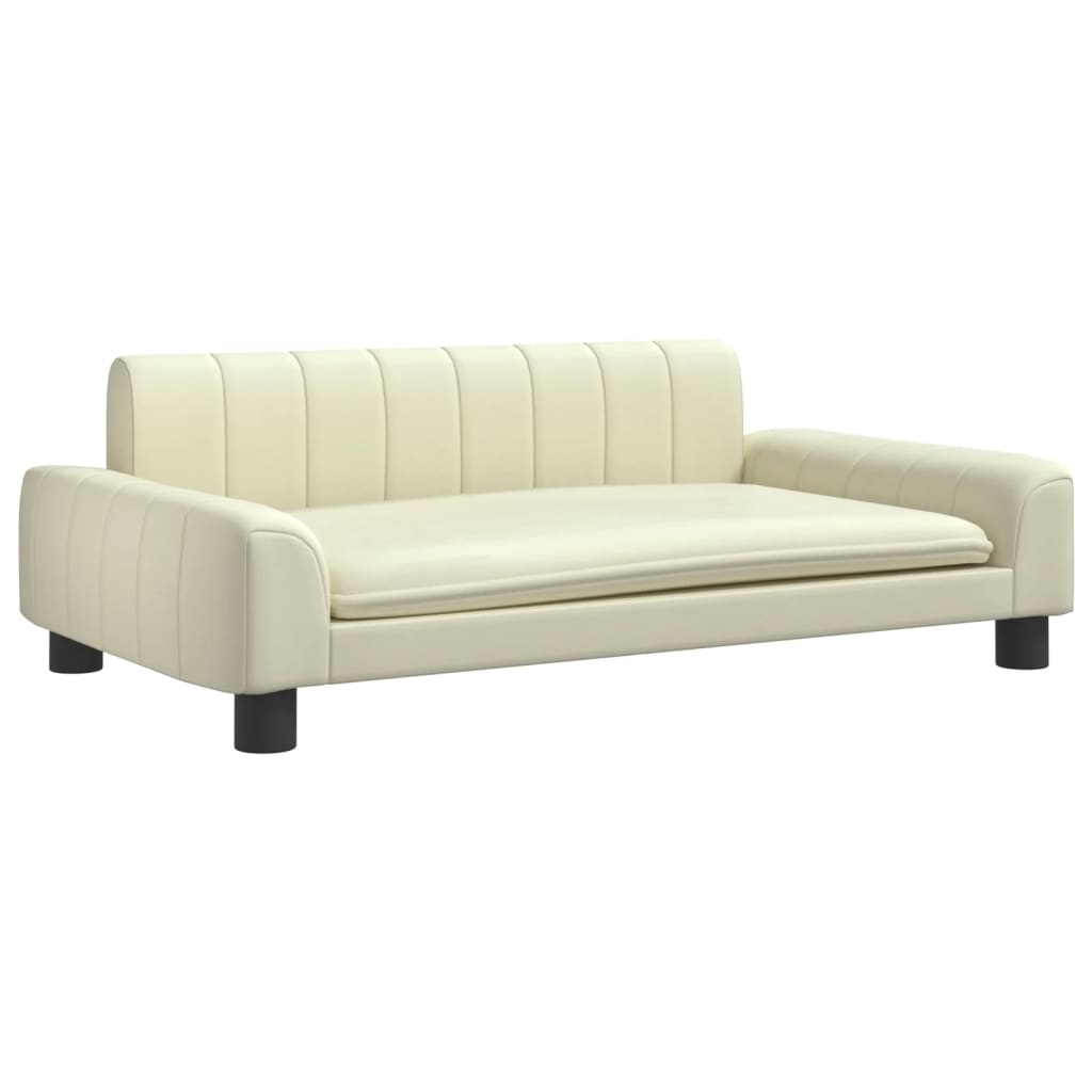 Vidaxl hondenmand 90x53x30 cm kunstleer crèmekleurig