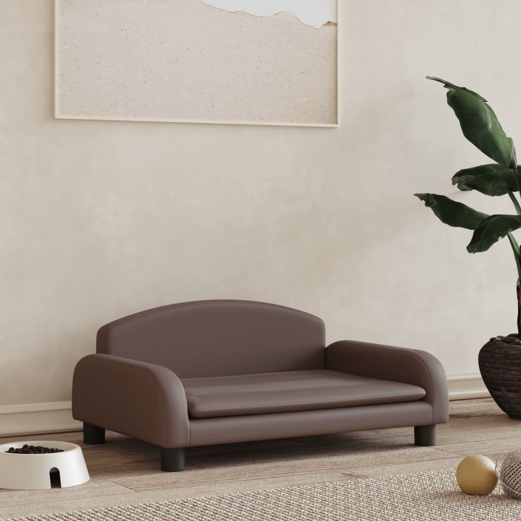 Vidaxl hondenmand 70x45x30 cm kunstleer bruin
