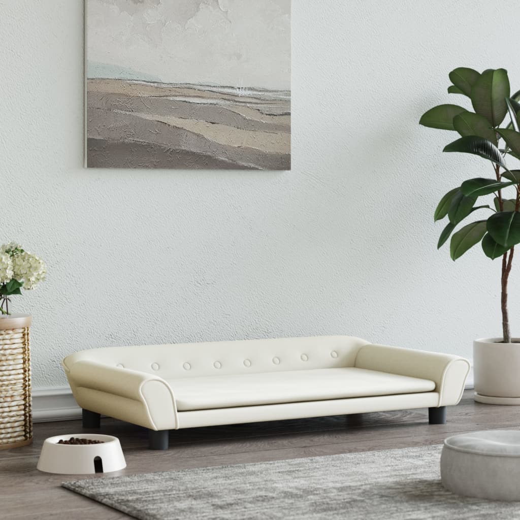 Vidaxl hondenmand 100x50x21 cm fluweel crèmekleurig