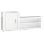 Vidaxl schoenenkast 130x35x54 cm bewerkt hout hoogglans wit