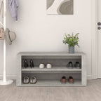 Vidaxl schoenenrek 100x35x45 cm bewerkt hout betongrijs