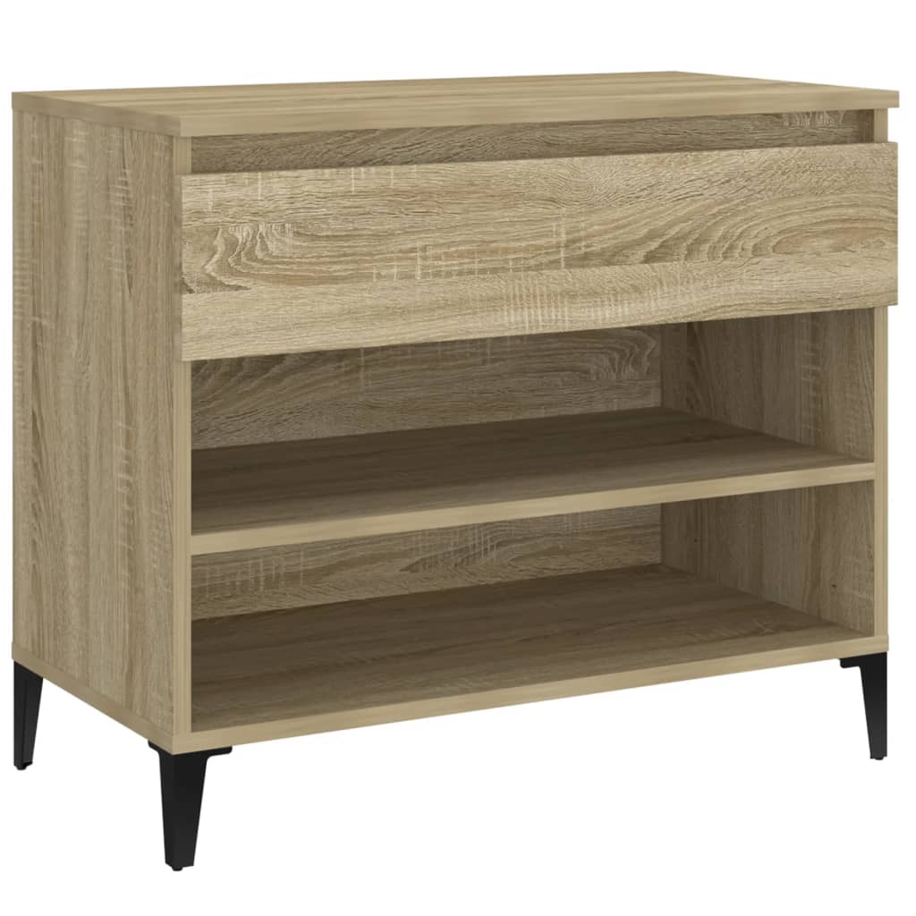 Vidaxl schoenenkast 70x36x60 cm bewerkt hout sonoma eikenkleurig