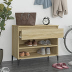 Vidaxl schoenenkast 70x36x60 cm bewerkt hout sonoma eikenkleurig