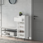 Vidaxl schoenenrek 40x36x105 cm bewerkt hout hoogglans wit