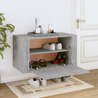 Vidaxl wandschoenenkast 70x35x38 cm bewerkt hout betongrijs
