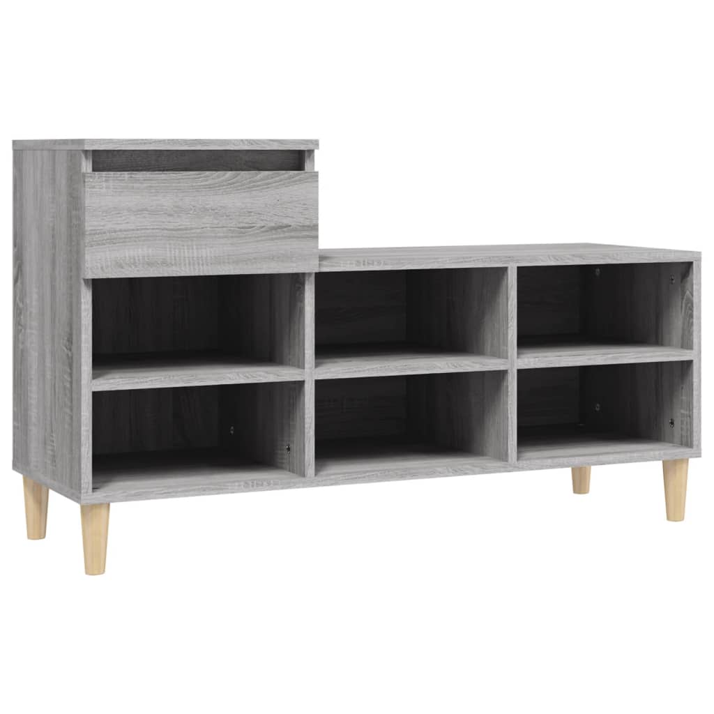 Vidaxl schoenenkast 102x36x60 cm bewerkt hout sonoma grijs
