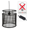 Home styling hanglamp 28x28x30cm zwart