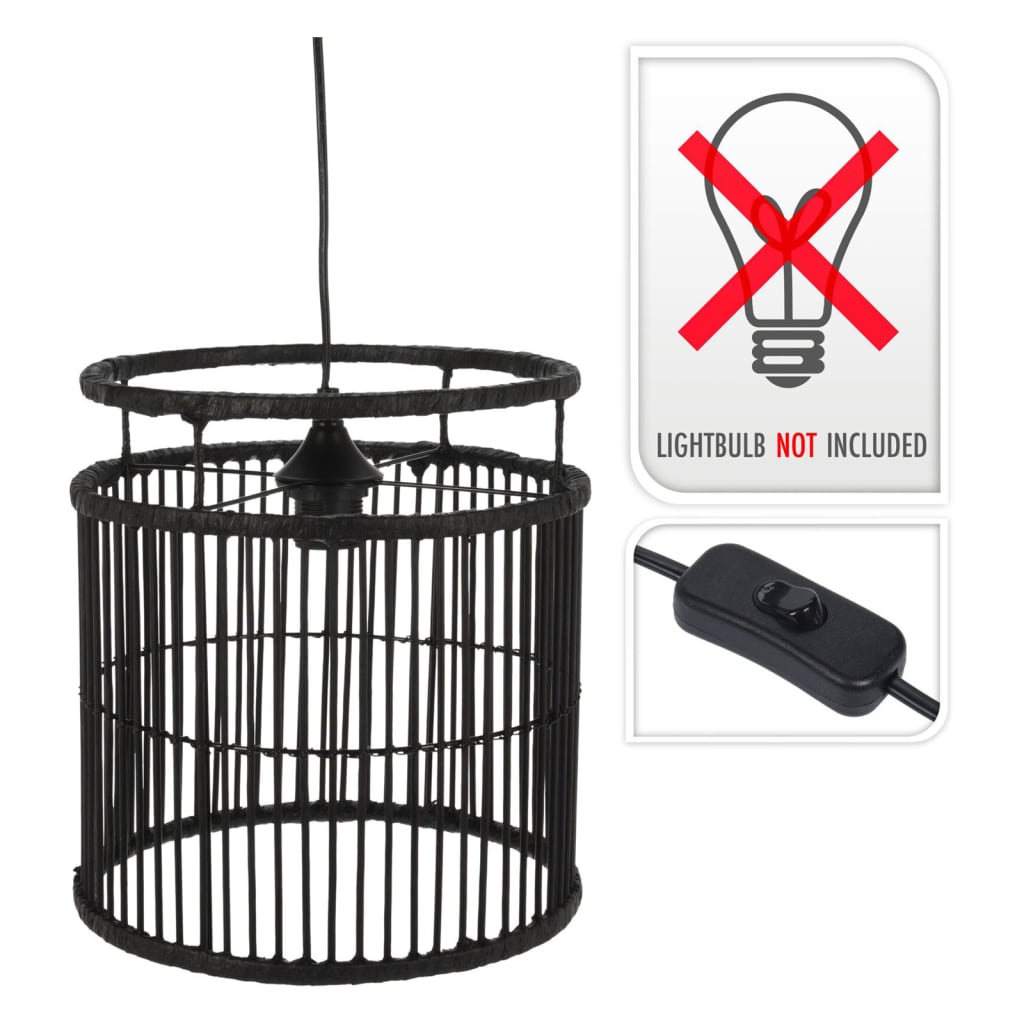 Home styling hanglamp 28x28x30cm zwart