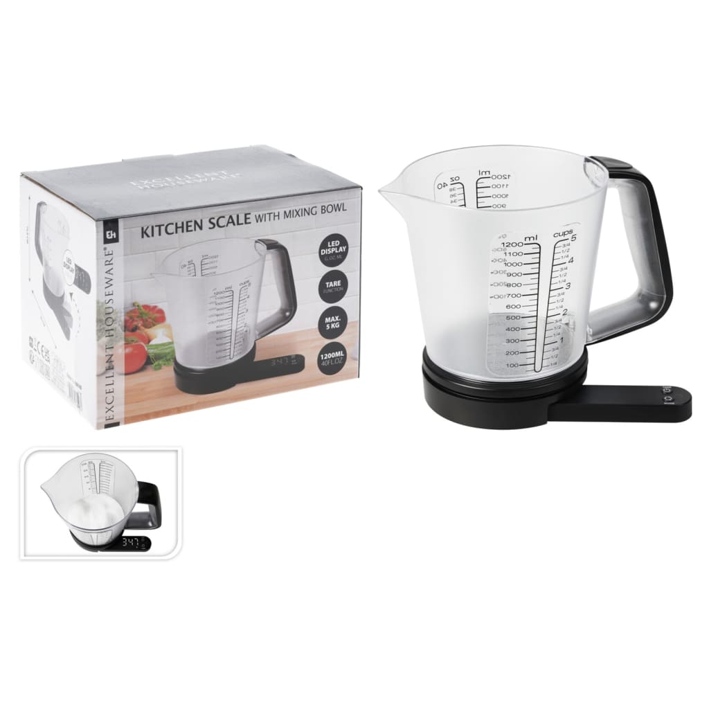 Excellent houseware keukenweegschaal met maatbeker
