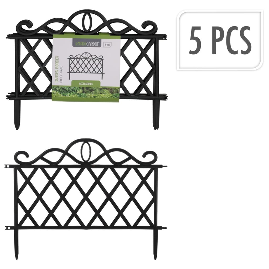 ProGarden ProGarden Tuinhek decoratief 5 st 48x34 cm polypropeen zwart