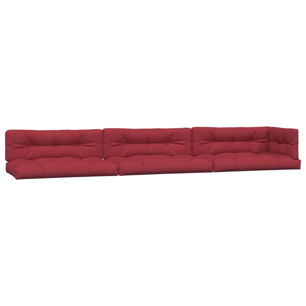 VidaXL Palletkussens 7 st stof wijnrood