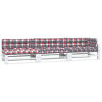 VidaXL Palletkussens 7 st stof ruitpatroon rood