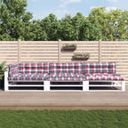 VidaXL Palletkussens 7 st stof ruitpatroon rood