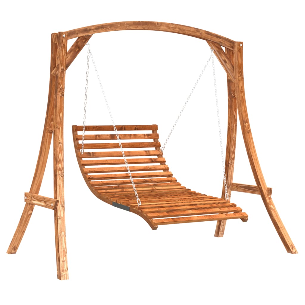 VidaXL Schommelbed vurenhout met teak afwerking
