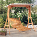 VidaXL Schommelbed met luifel vurenhout met teak afwerking