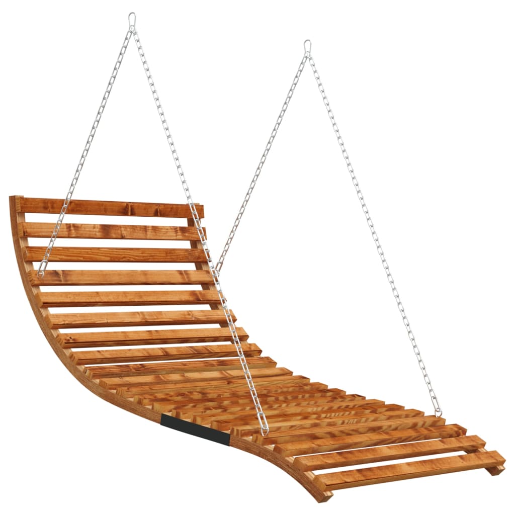 VidaXL Schommelbed met luifel vurenhout met teak afwerking