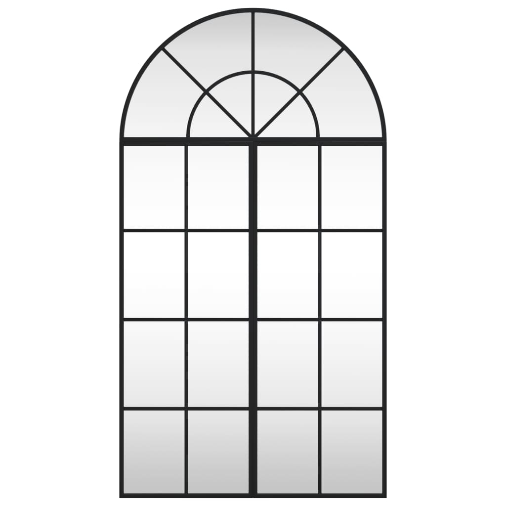 Vidaxl wandspiegel boog 60x110 cm ijzer zwart