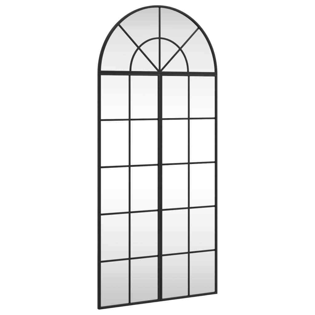 Vidaxl wandspiegel boog 60x130 cm ijzer zwart