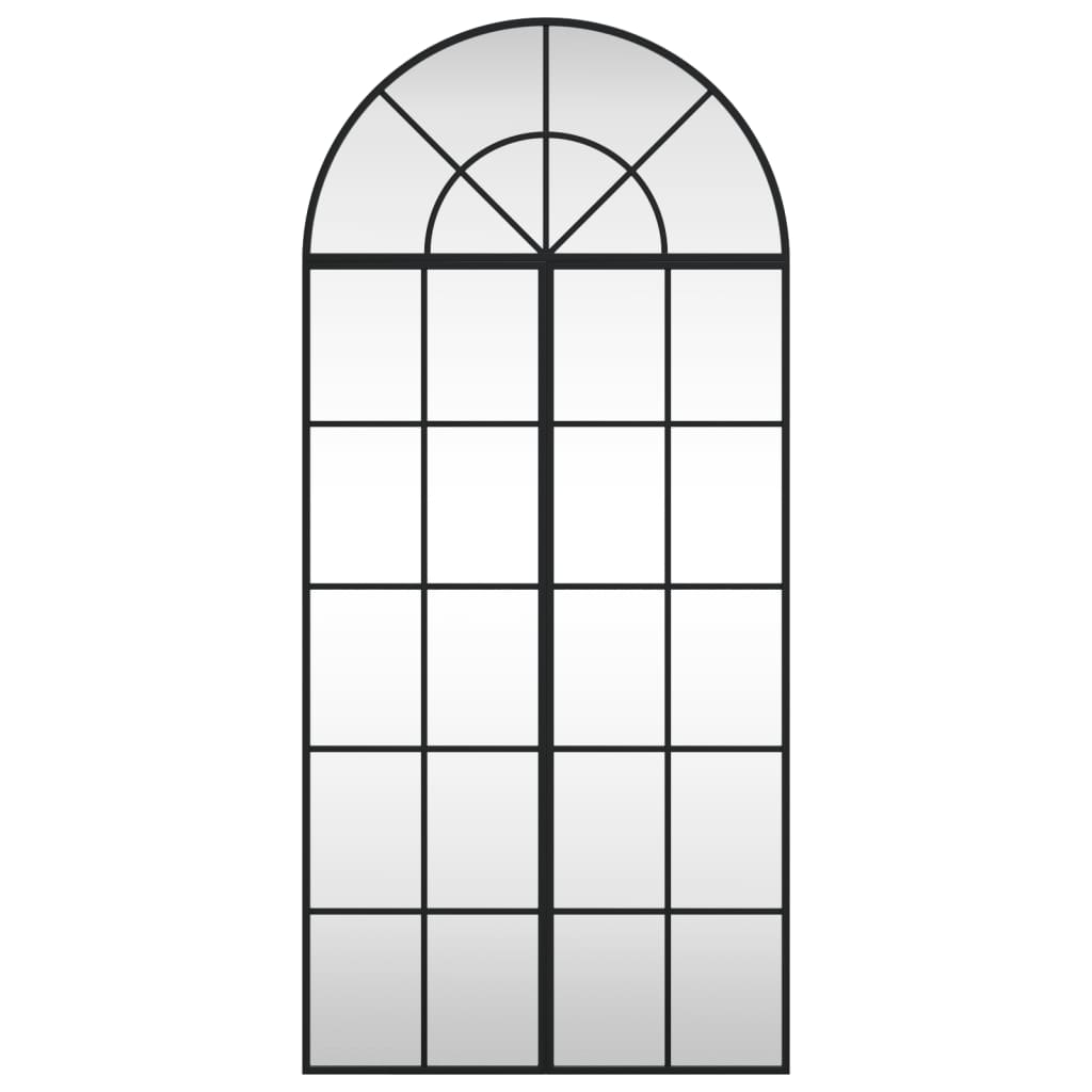 Vidaxl wandspiegel boog 60x130 cm ijzer zwart