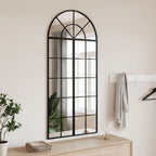 Vidaxl wandspiegel boog 60x130 cm ijzer zwart