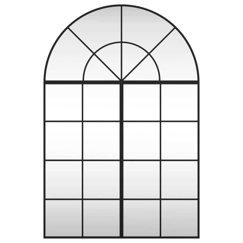 Vidaxl wandspiegel boog 80x120 cm ijzer zwart