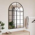 Vidaxl wandspiegel boog 80x120 cm ijzer zwart