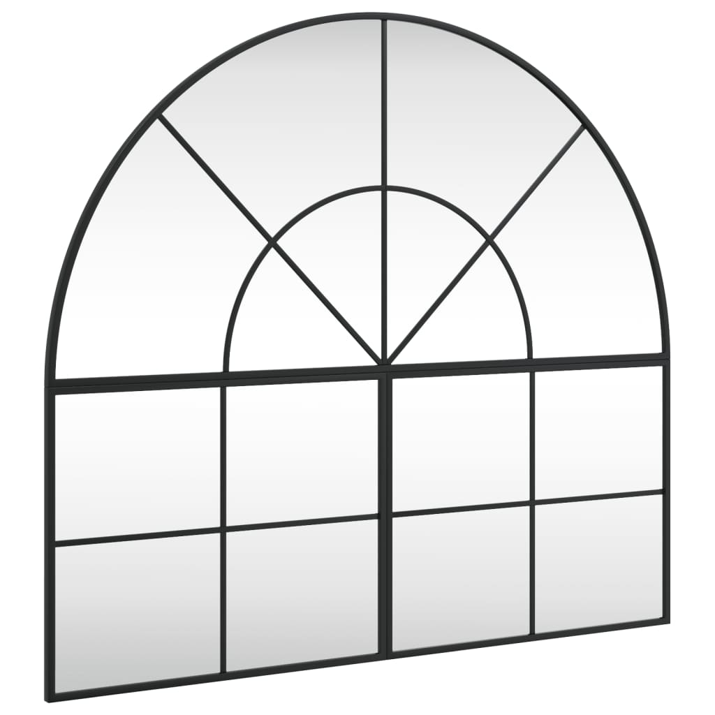 Vidaxl wandspiegel boog 100x90 cm ijzer zwart