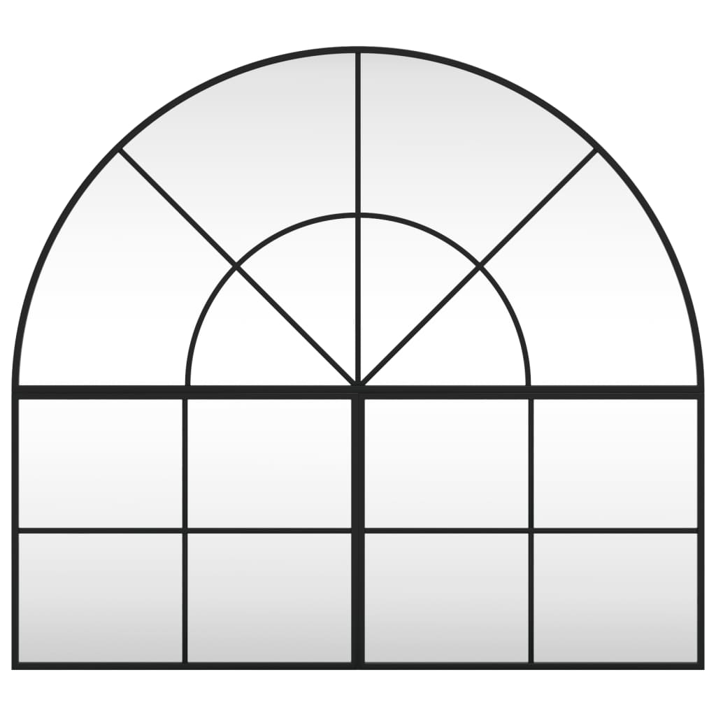 Vidaxl wandspiegel boog 100x90 cm ijzer zwart