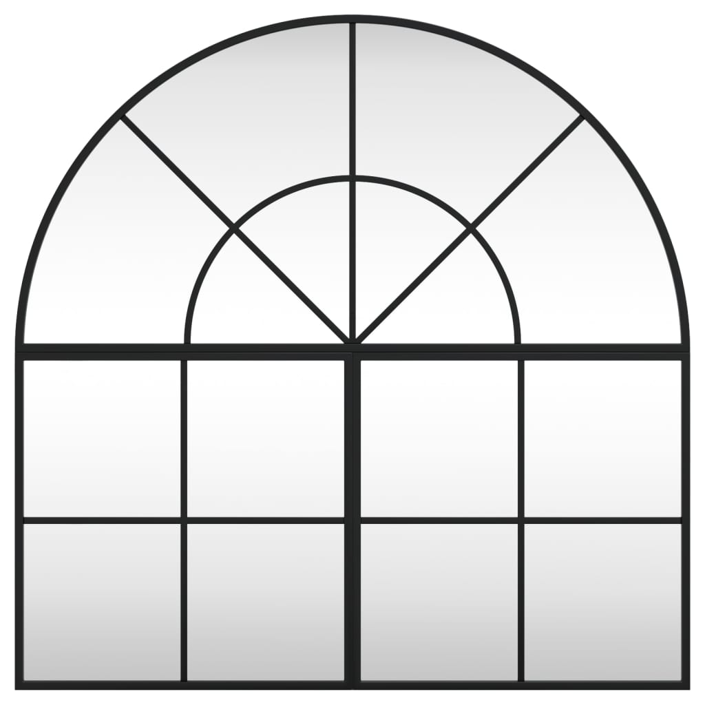 Vidaxl wandspiegel boog 80x80 cm ijzer zwart