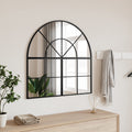 Vidaxl wandspiegel boog 80x80 cm ijzer zwart