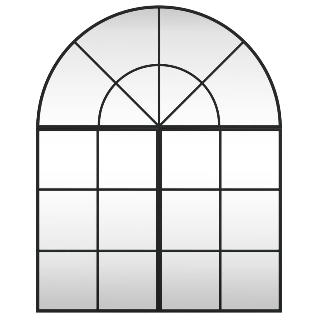 Vidaxl wandspiegel boog 80x100 cm ijzer zwart