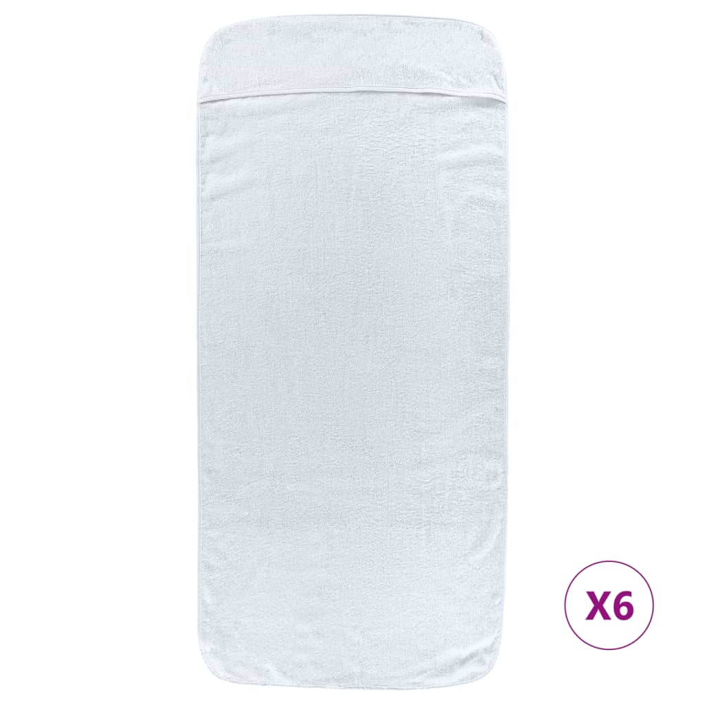 Vidaxl strandhanddoeken 6 st 400 g m² 60x135 cm stof wit