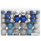 VidaXL Kerstballen 100 st 3 4 6 cm blauw en zilverkleurig