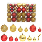 VidaXL Kerstballen 100 st 3 4 6 cm goudkleurig en wijnrood