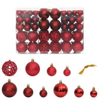 VidaXL Kerstballen 100 st 3 4 6 cm wijnrood