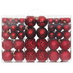 VidaXL Kerstballen 100 st 3 4 6 cm wijnrood