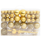 Vidaxl 111-delige kerstballenset polystyreen goudkleurig